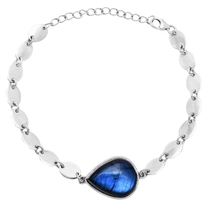 Blue Fire Labradorite Bracelet EXB01602 B-1044, 15x19 mm