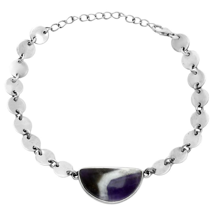 Chevron Amethyst Bracelet EXB01628 B-1044, 12x22 mm