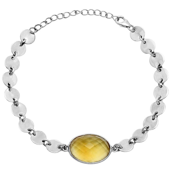 Citrine Checker Bracelet EXB01632 B-1044, 13x18 mm