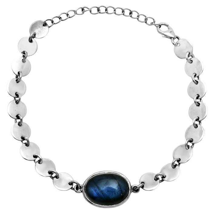 Blue Fire Labradorite Bracelet EXB01637 B-1044, 12x16 mm