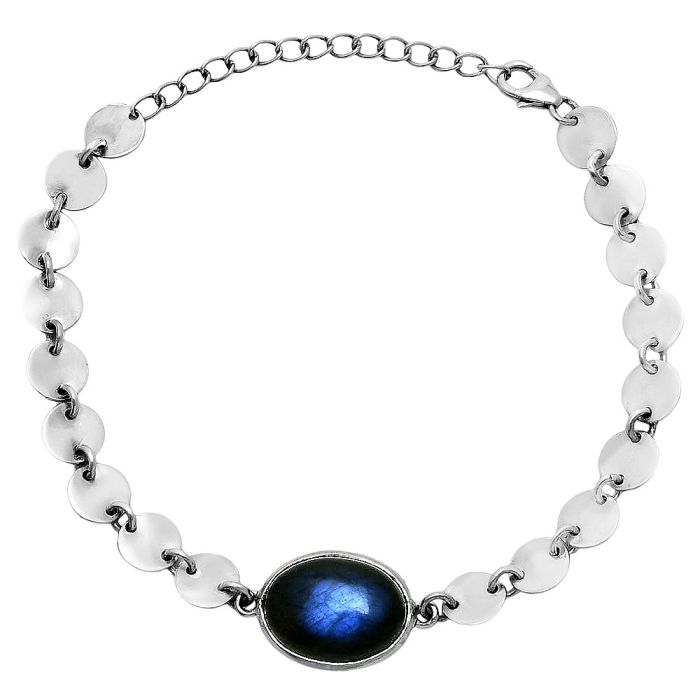 Blue Fire Labradorite Bracelet EXB01638 B-1044, 12x16 mm