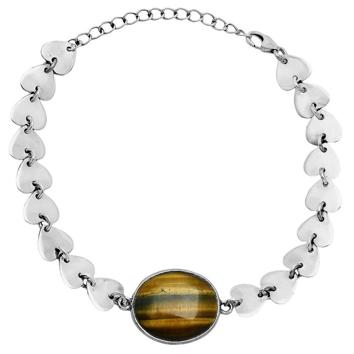 Heart - Tiger Eye Bracelet EXB01643 B-1044, 15x18 mm