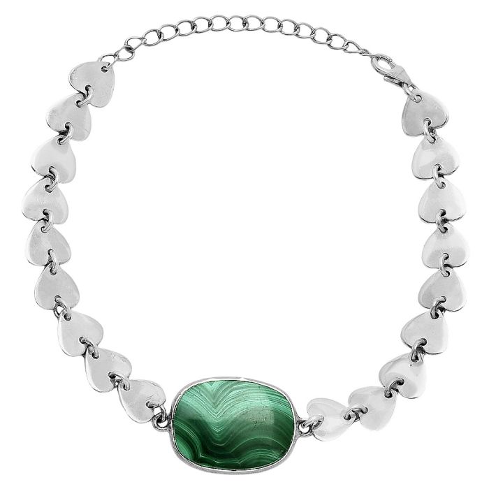 Heart - Malachite Eye Bracelet EXB01645 B-1044, 15x20 mm