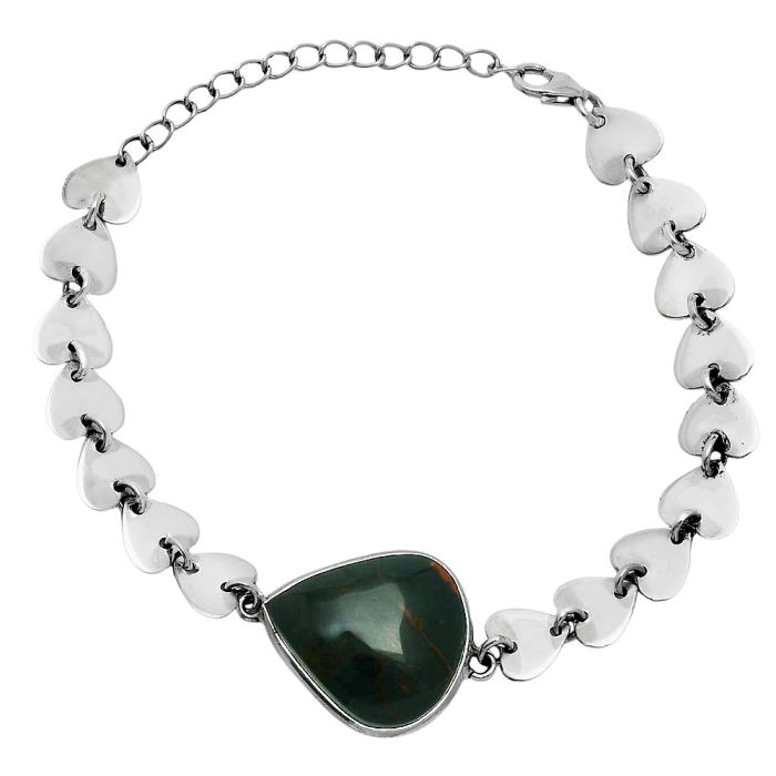 Heart - Blood Stone Bracelet EXB01654 B-1044, 18x20 mm