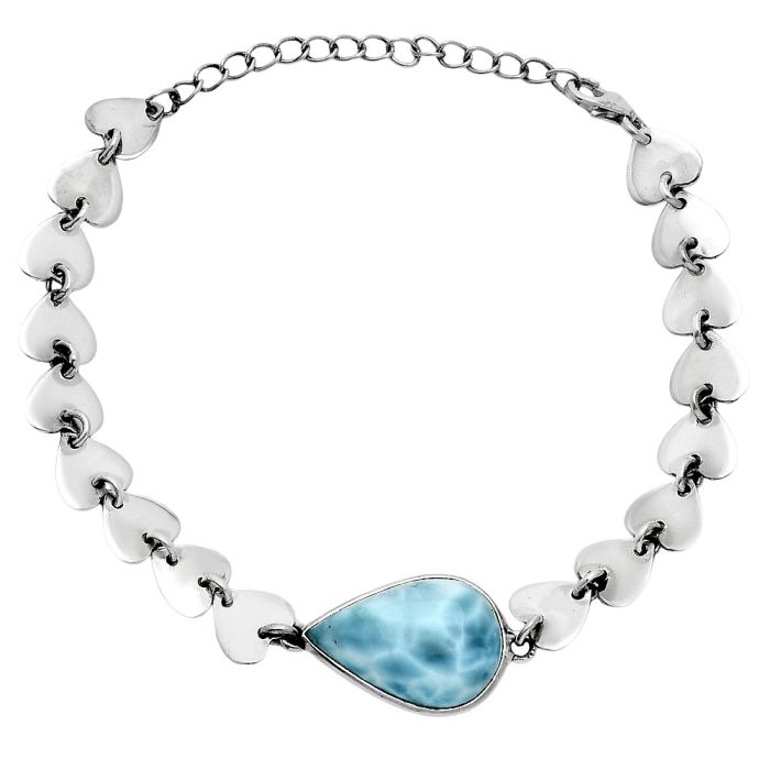 Heart - Larimar (Dominican Republic) Bracelet EXB01659 B-1044, 13x19 mm