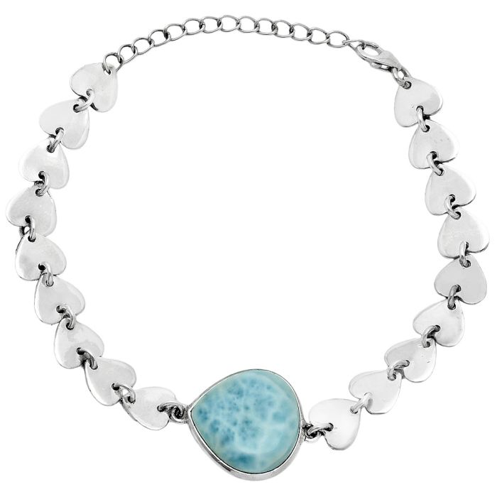 Heart - Larimar (Dominican Republic) Bracelet EXB01660 B-1044, 17x17 mm