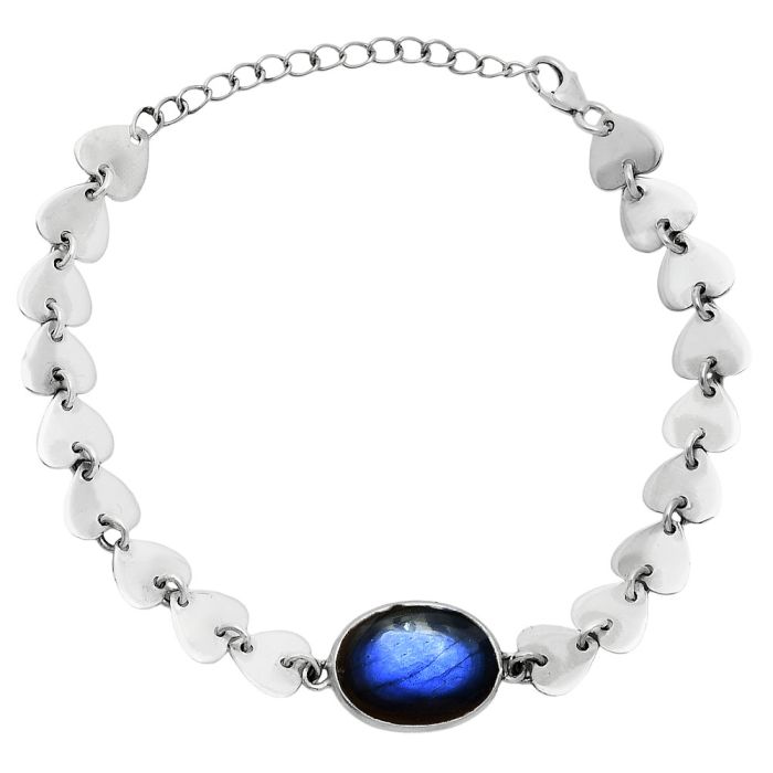 Heart - Blue Fire Labradorite Bracelet EXB01666 B-1044, 12x16 mm