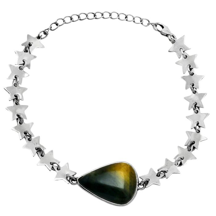 Star - Blue Tiger Eye Bracelet EXB01673 B-1044, 15x20 mm