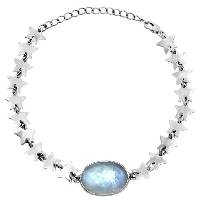 Star - Rainbow Moonstone Bracelet EXB01687 B-1044, 13x17 mm