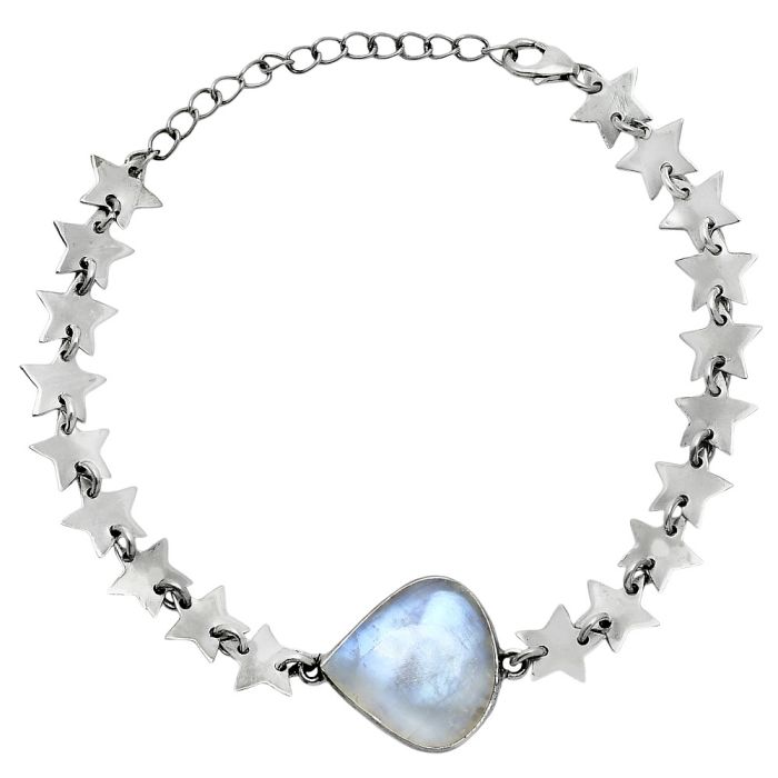 Star - Rainbow Moonstone Bracelet EXB01688 B-1044, 17x17 mm