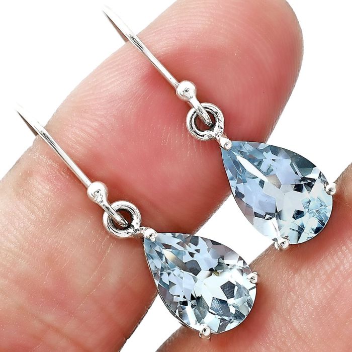 Sky Blue Topaz Earrings EXE01001 E-1021, 8x12 mm