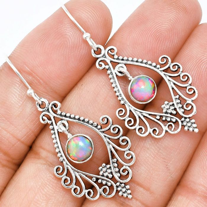 Ethiopian Opal Earrings EXE01101 E-1075, 6x6 mm