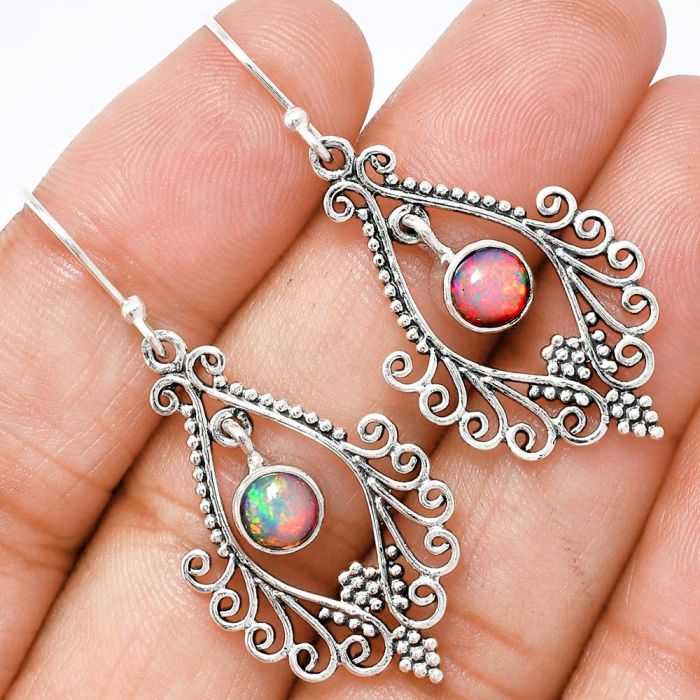 Ethiopian Opal Earrings EXE01113 E-1075, 6x6 mm