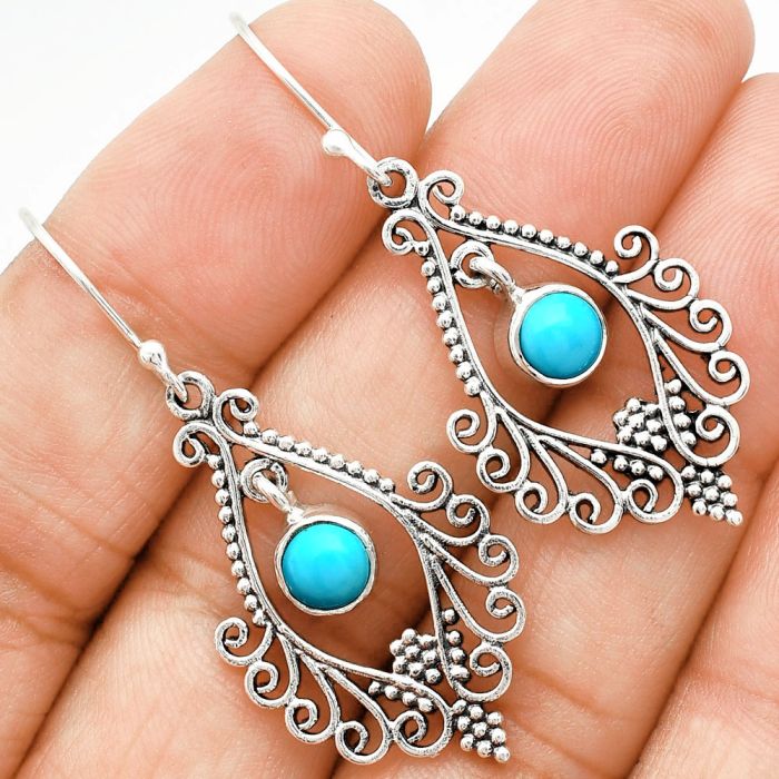 Sleeping Beauty Turquoise Earrings EXE01136 E-1075, 6x6 mm