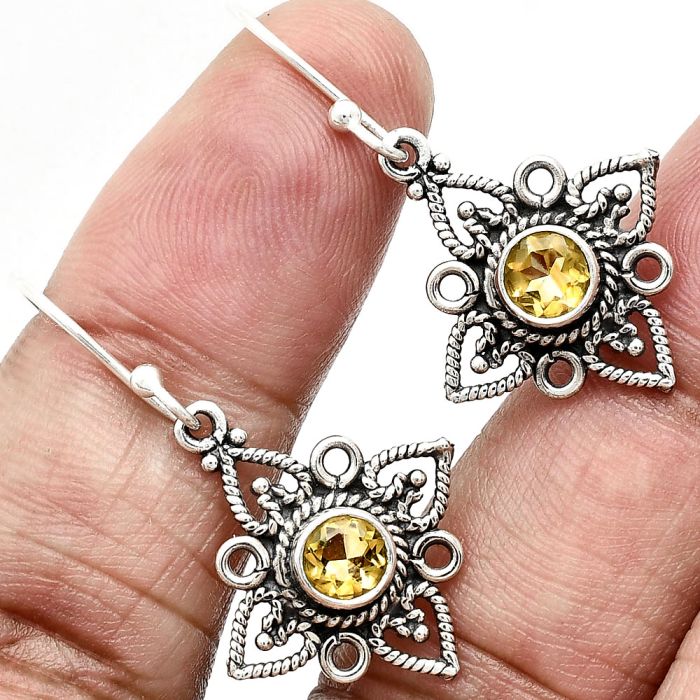 Citrine Earrings EXE01175 E-1250, 5x5 mm