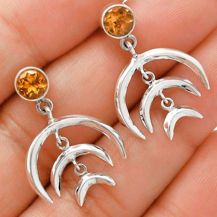 Citrine Earrings EXE01263 E-1249, 6x6 mm