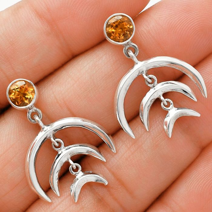 Citrine Earrings EXE01264 E-1249, 6x6 mm