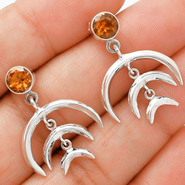 Citrine Earrings EXE01266 E-1249, 6x6 mm