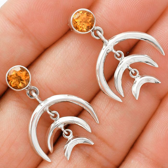 Citrine Earrings EXE01267 E-1249, 6x6 mm