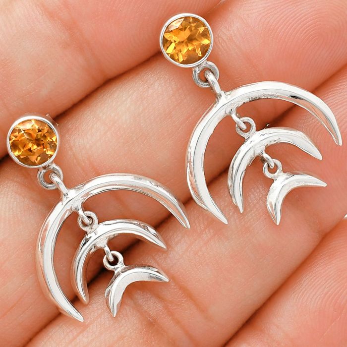 Citrine Earrings EXE01268 E-1249, 6x6 mm