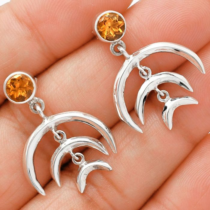 Citrine Earrings EXE01269 E-1249, 6x6 mm