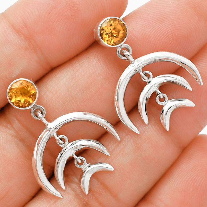 Citrine Earrings EXE01270 E-1249, 6x6 mm