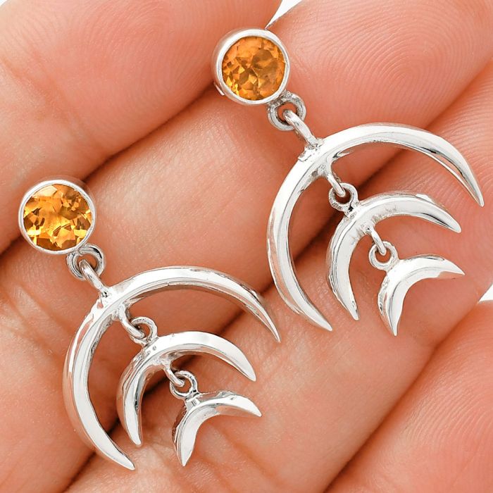 Citrine Earrings EXE01274 E-1249, 6x6 mm