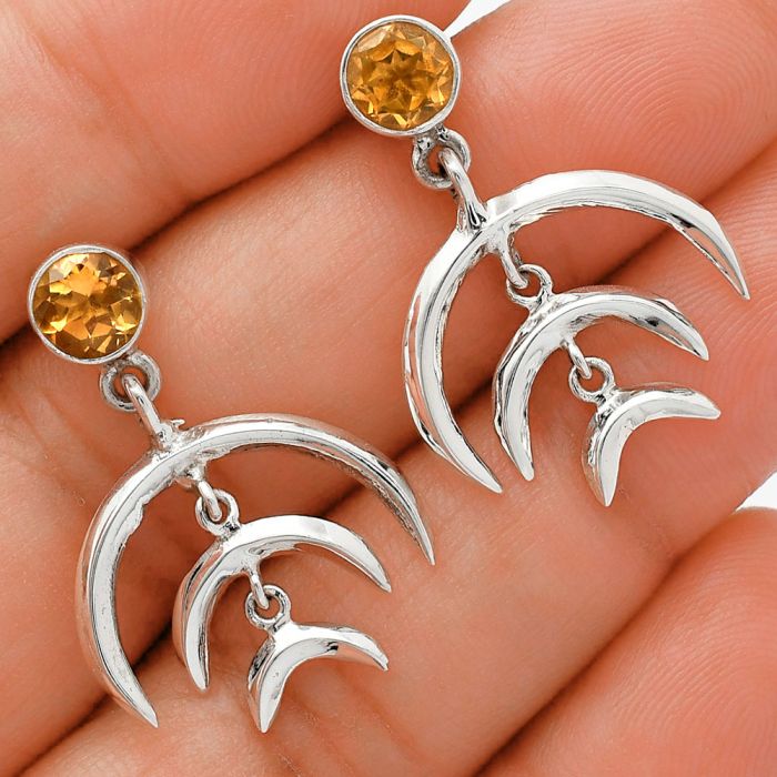 Citrine Earrings EXE01277 E-1249, 6x6 mm