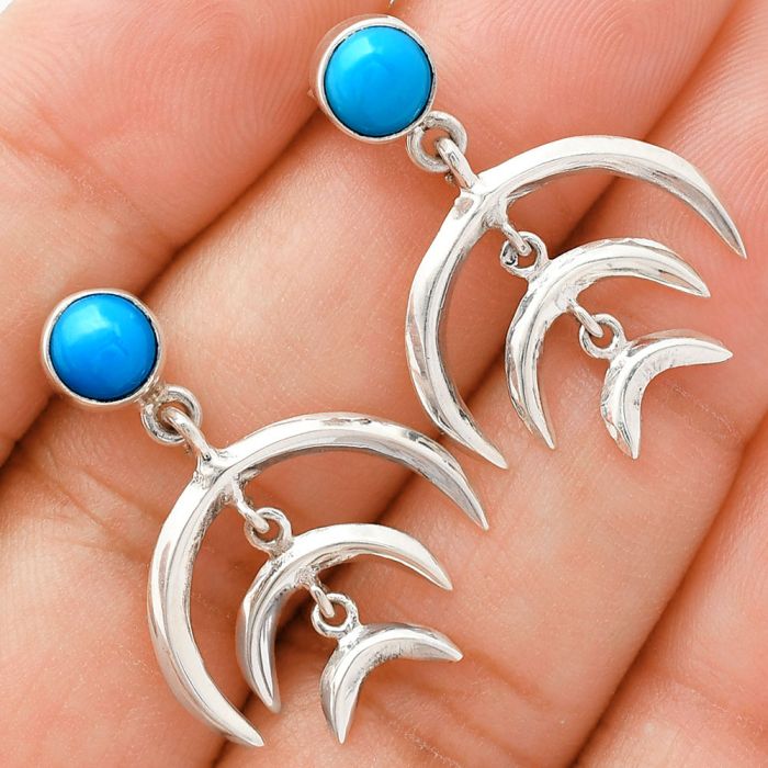 Sleeping Beauty Turquoise Earrings EXE01351 E-1249, 6x6 mm