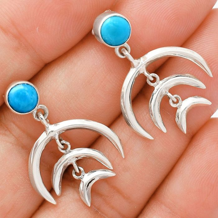 Sleeping Beauty Turquoise Earrings EXE01354 E-1249, 6x6 mm