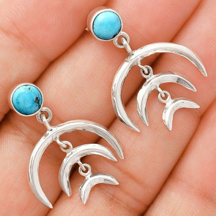 Sleeping Beauty Turquoise Earrings EXE01355 E-1249, 6x6 mm