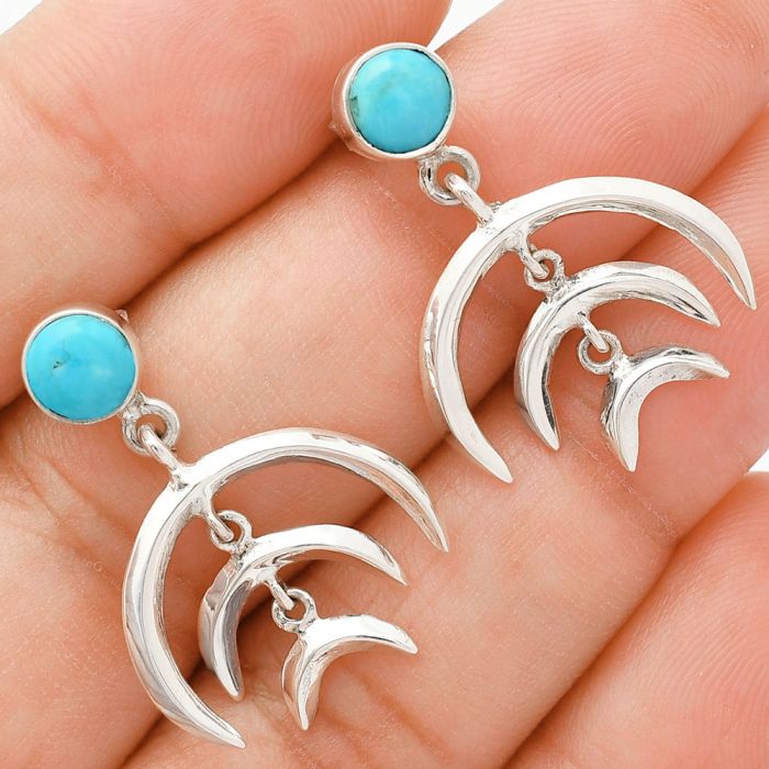 Sleeping Beauty Turquoise Earrings EXE01356 E-1249, 6x6 mm