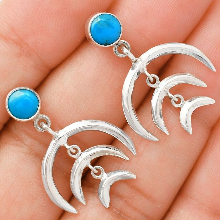 Sleeping Beauty Turquoise Earrings EXE01357 E-1249, 6x6 mm