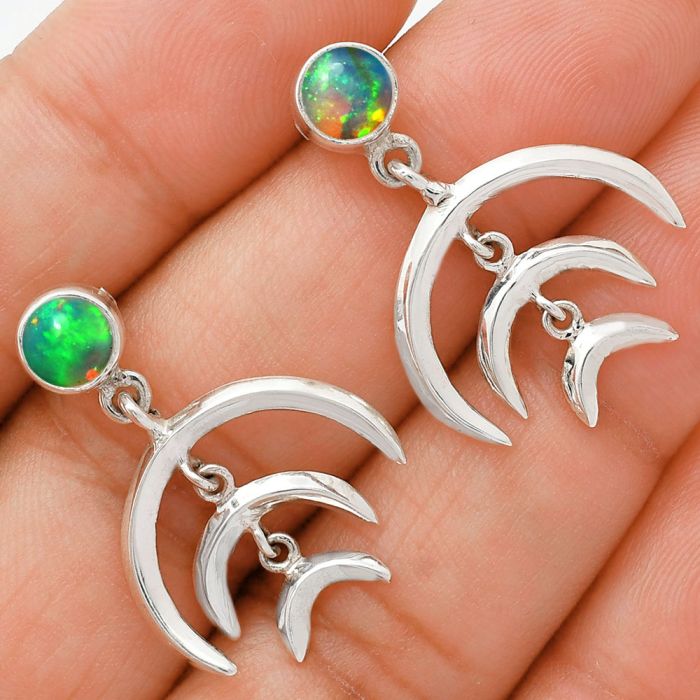 Ethiopian Opal Earrings EXE01372 E-1249, 6x6 mm