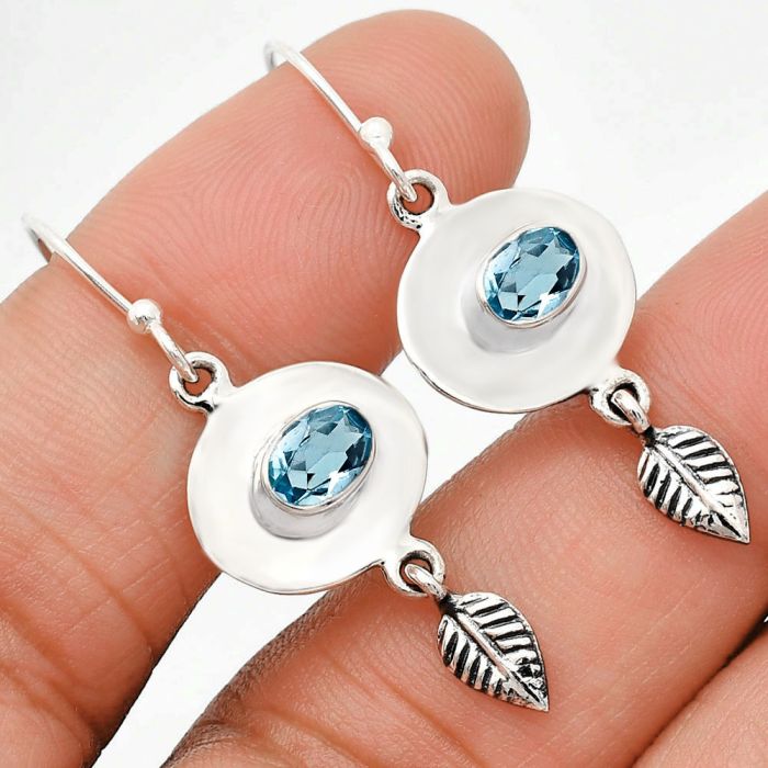 Sky Blue Topaz Earrings EXE01488 E-1230, 4x6 mm