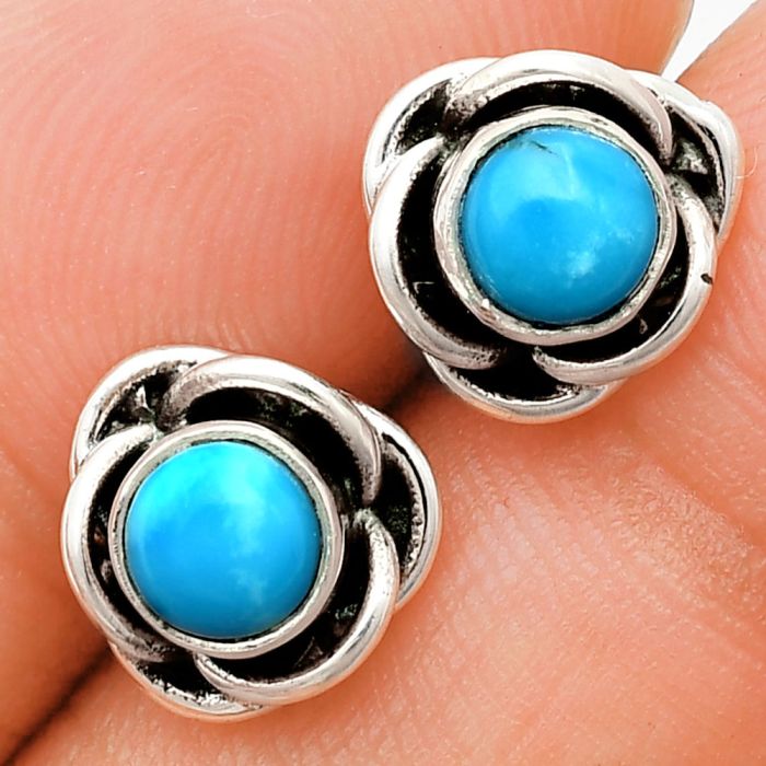 Sleeping Beauty Turquoise Stud Earrings EXE01708 E-1248, 5x5 mm