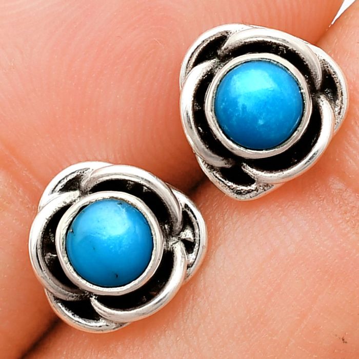 Sleeping Beauty Turquoise Stud Earrings EXE01709 E-1248, 5x5 mm