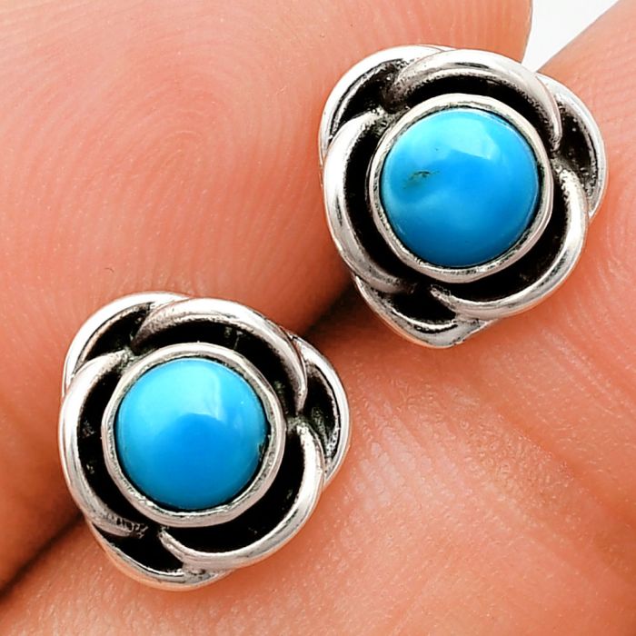 Sleeping Beauty Turquoise Stud Earrings EXE01710 E-1248, 5x5 mm