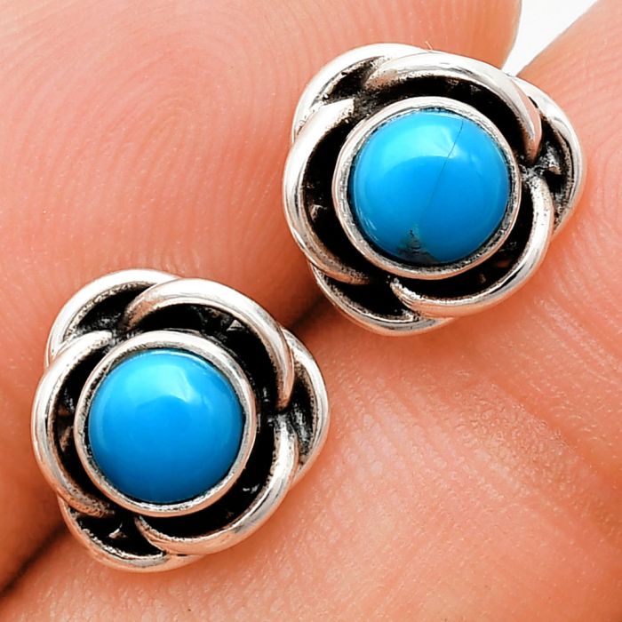 Sleeping Beauty Turquoise Stud Earrings EXE01716 E-1248, 5x5 mm