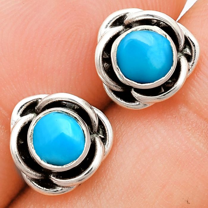 Sleeping Beauty Turquoise Stud Earrings EXE01719 E-1248, 5x5 mm