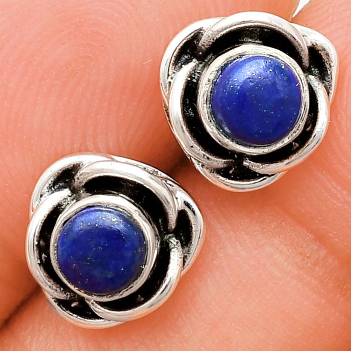 Lapis Lazuli Stud Earrings EXE01720 E-1248, 5x5 mm