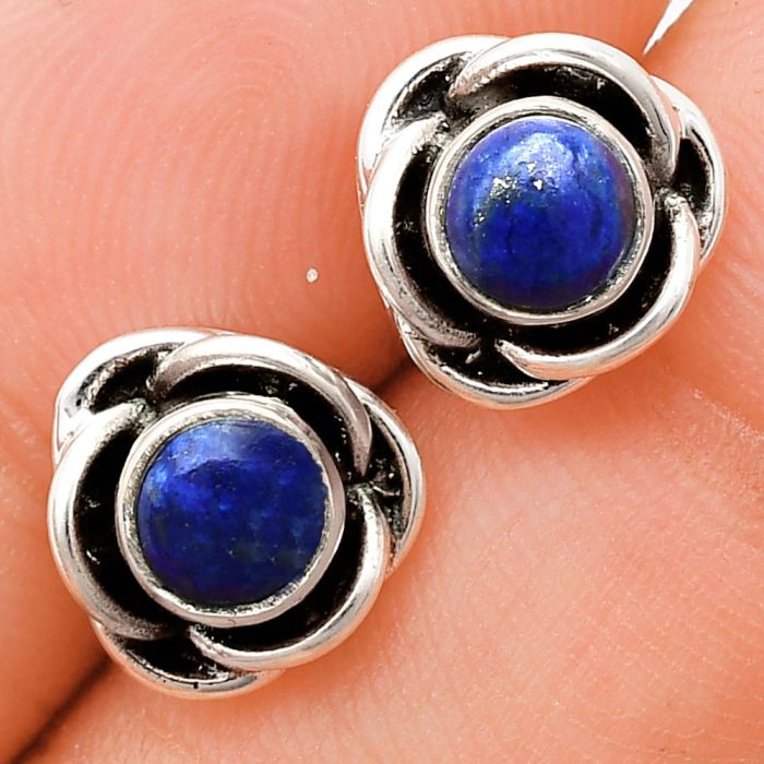 Lapis Lazuli Stud Earrings EXE01721 E-1248, 5x5 mm