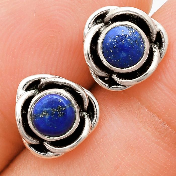 Lapis Lazuli Stud Earrings EXE01722 E-1248, 5x5 mm