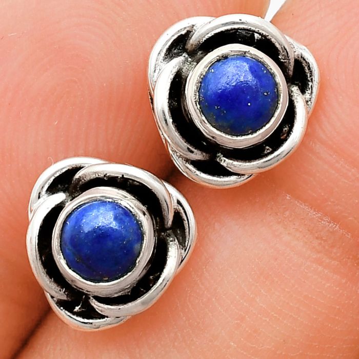 Lapis Lazuli Stud Earrings EXE01723 E-1248, 5x5 mm