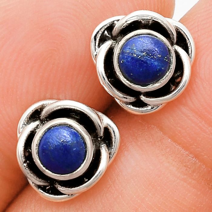 Lapis Lazuli Stud Earrings EXE01724 E-1248, 5x5 mm