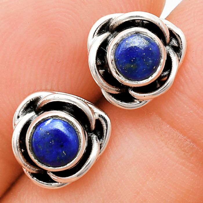 Lapis Lazuli Stud Earrings EXE01725 E-1248, 5x5 mm