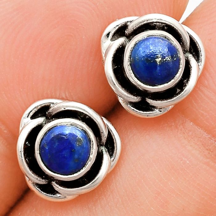 Lapis Lazuli Stud Earrings EXE01731 E-1248, 5x5 mm