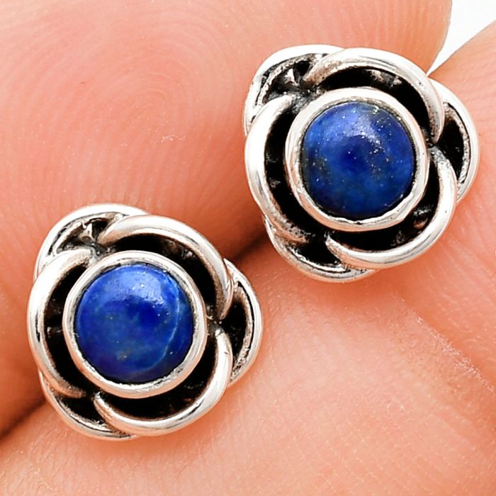 Lapis Lazuli Stud Earrings EXE01732 E-1248, 5x5 mm