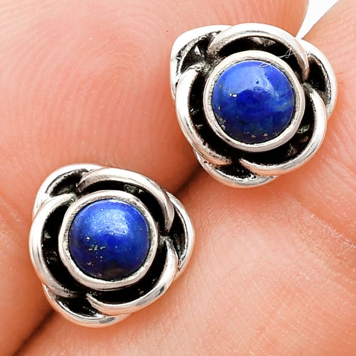 Lapis Lazuli Stud Earrings EXE01733 E-1248, 5x5 mm