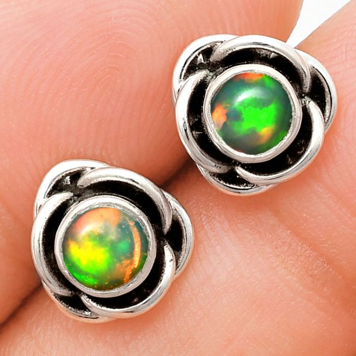 Ethiopian Opal Stud Earrings EXE01736 E-1248, 5x5 mm